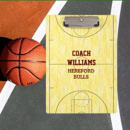 Basketball Court Personalized Clipboard