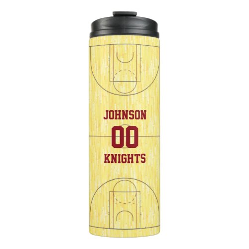 Basketball Court Personalized Thermal Tumbler