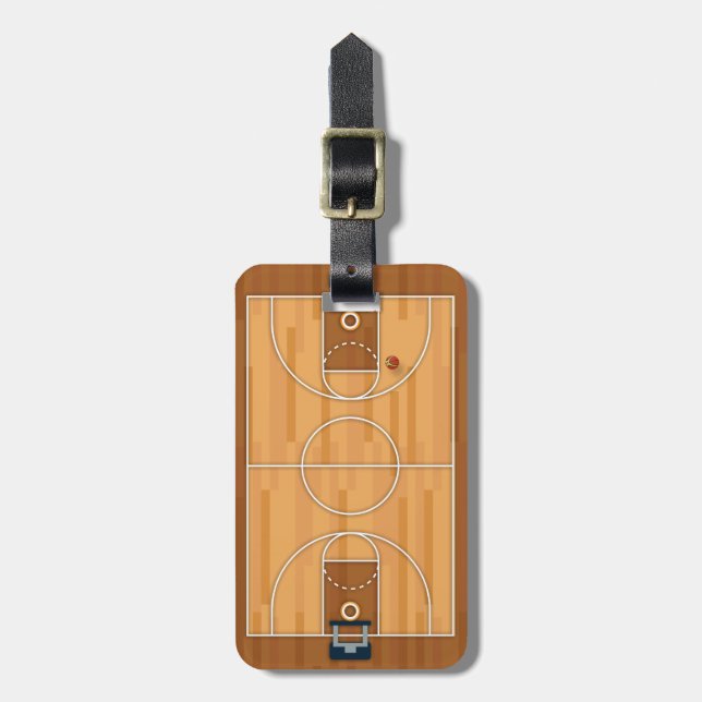 Basketball Court Pitch Hall Ball Luggage Tag (Front Vertical)