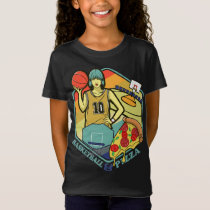 Basketball Court Pizza Italian Pasta Foodie Gift f T-Shirt