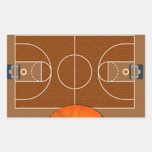 Basketball Court Rectangular Sticker