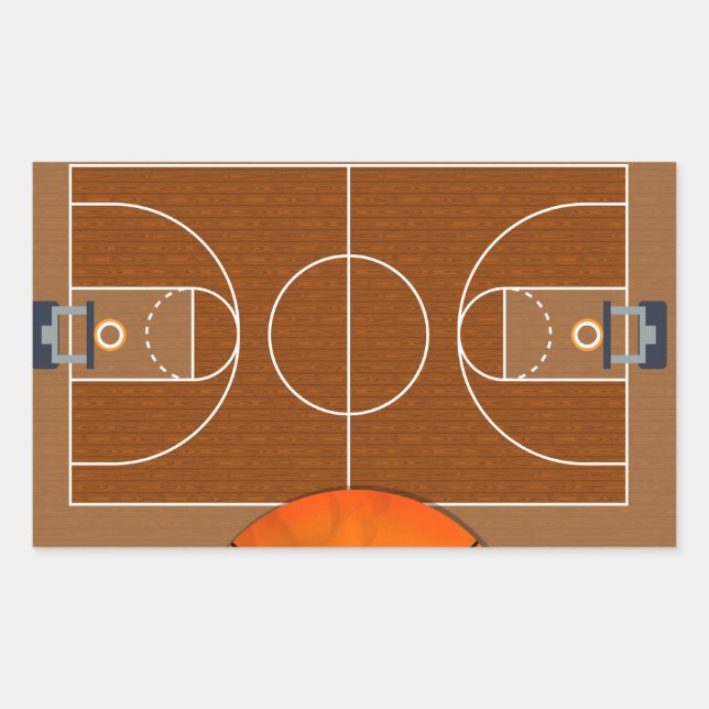 Basketball Court Rectangular Sticker (Front)