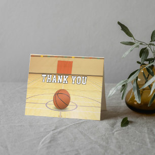 Basketball Court Sport Letterpress Thank You Card