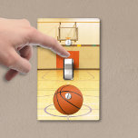 Basketball Court Sport Player Light Switch Cover<br><div class="desc">Basketball court light switch cover plate for sports fans / men and boys.</div>