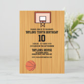 Basketball Court Sports Custom Birthday Party Invitation (Standing Front)
