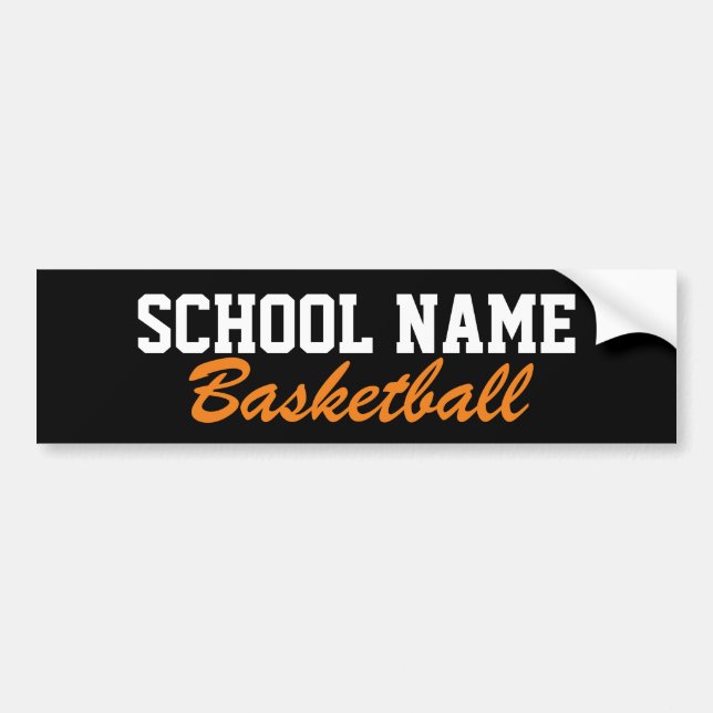 Basketball - Create Your Own School Spirit Bumper Sticker (Front)