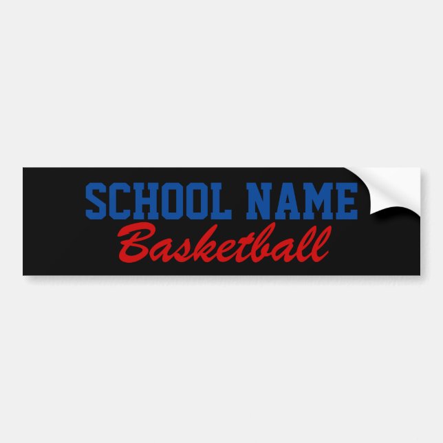 Basketball - Create Your Own School Spirit Bumper Sticker (Front)