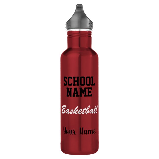 Basketball - Create Your Own School Spirit Stainless Steel Water Bottle (Right)