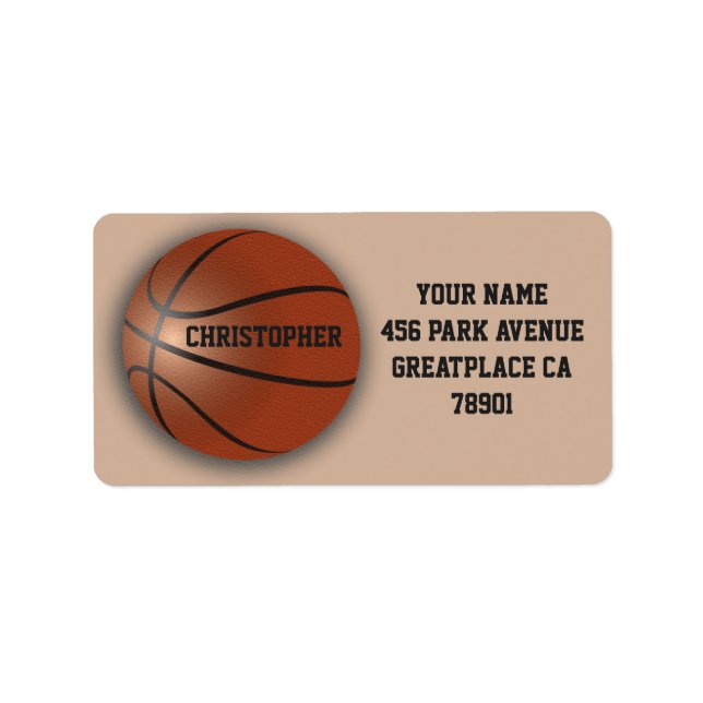Basketball Custom Address Label (Front)