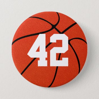 Basketball Custom High Definition Button Pin by SoccerMomsDepot at Zazzle