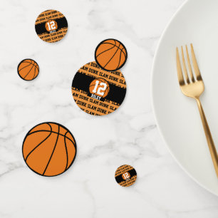 Basketball Custom Name Age Slam Dunk Confetti