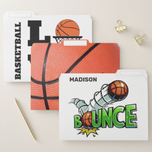 Basketball custom name file folder set