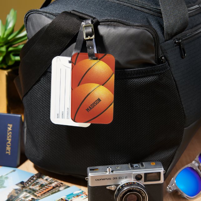 Basketball custom name luggage tag (Front & Back)