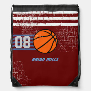basketball custom number/name drawstring bag
