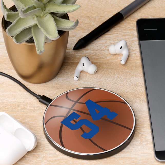 Basketball Custom Number Wireless Charger (Desk 2)