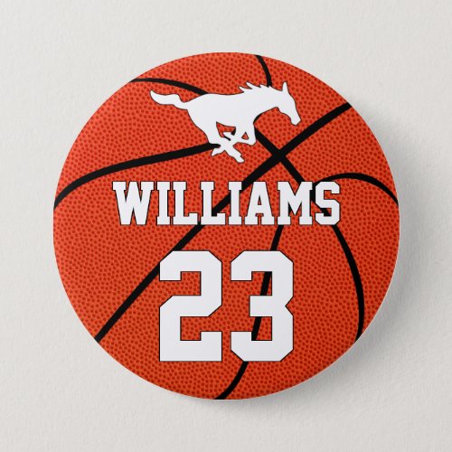 Basketball Custom Player Name Number and Team Logo Button