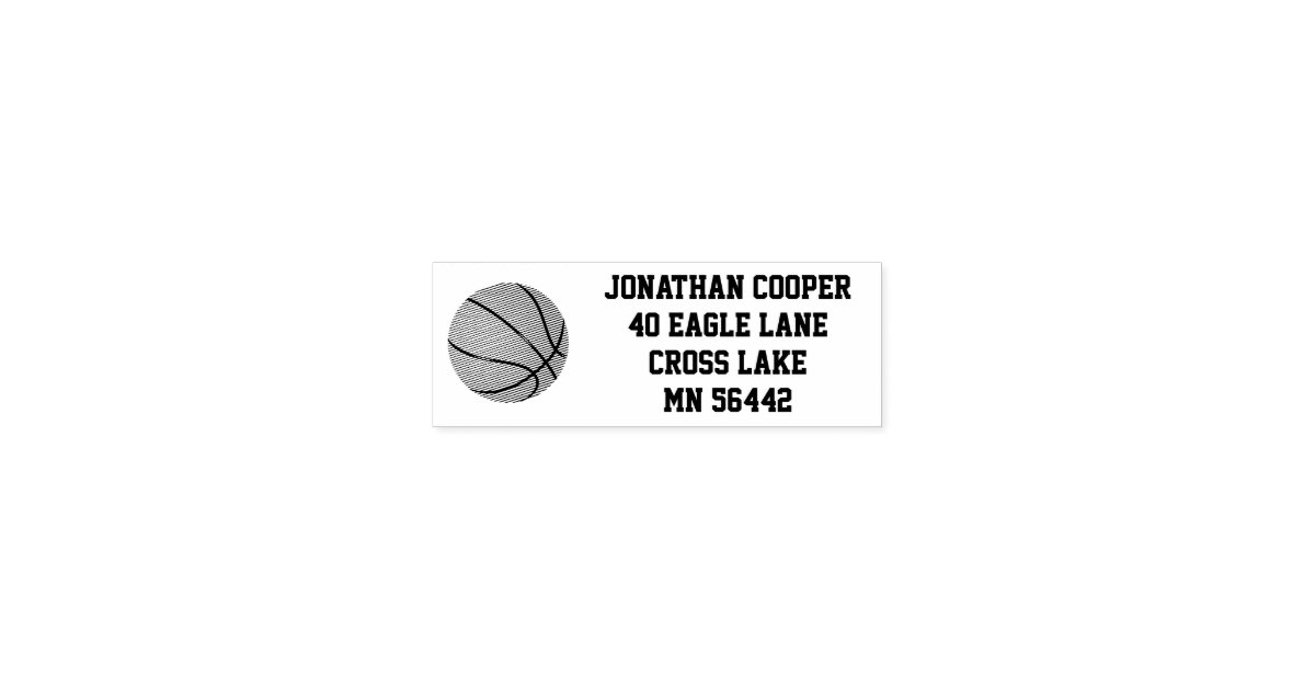 Basketball Custom Return Address Self Inking Stamp | Zazzle