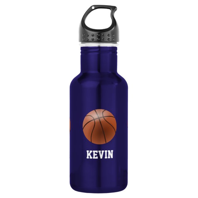 Basketball Custom Stainless Steel Water Bottle (Front)