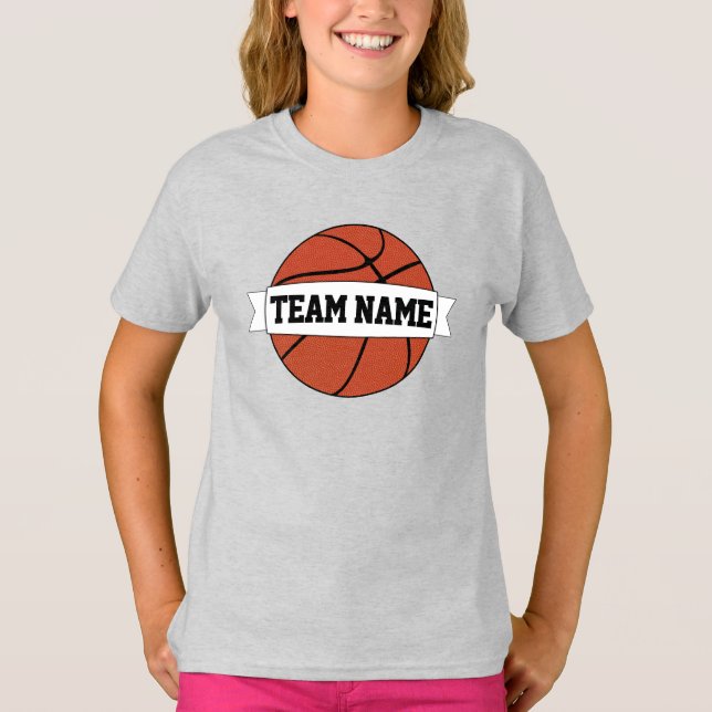 Basketball Custom Team and Player Name and Number T-Shirt (Front)