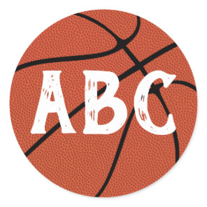 Basketball Custom Team Letters or Player Numbers Classic Round Sticker
