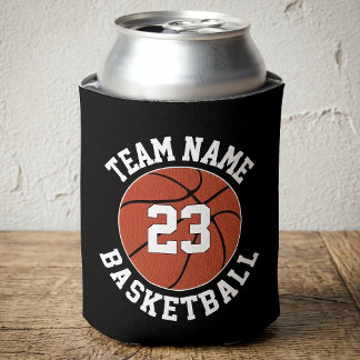 Basketball Custom Team Name & Player Number Sports Can Cooler