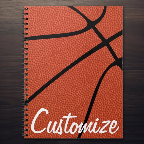 Basketball Custom Team or Player Name  Text Notebook