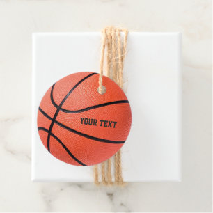 Basketball custom text favor tags