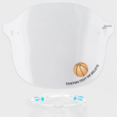 Basketball, Custom Text Personalized Sports Face Shield (Front w/Glasses)