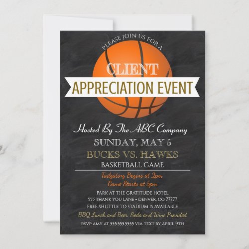 Basketball Customer Appreciation Invitation