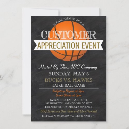 Basketball Customer Appreciation Invitation