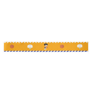 Basketball Cute Black Hair Boy Satin Ribbon