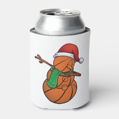 Basketball Dabbing Snowman Christmas Can Cooler