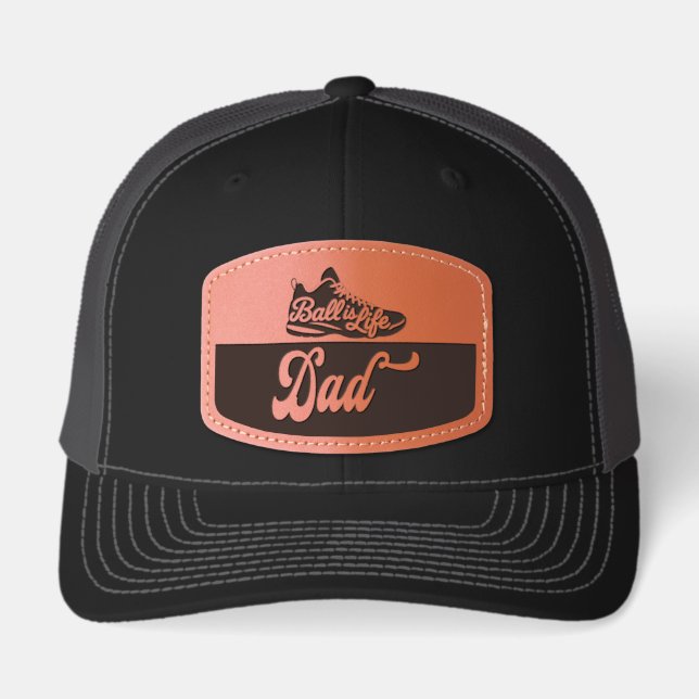 Basketball Dad Leather Patch Hat (Front)