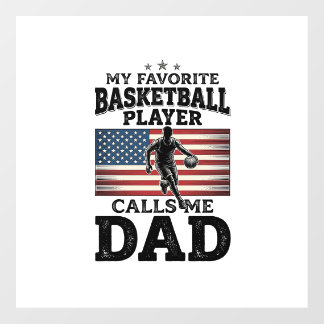Basketball Dad Patriotic Vintage Engraving T-Shirt Floor Decals