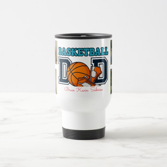 Basketball Dad Photo Collage Mug – Personalized  (Center)