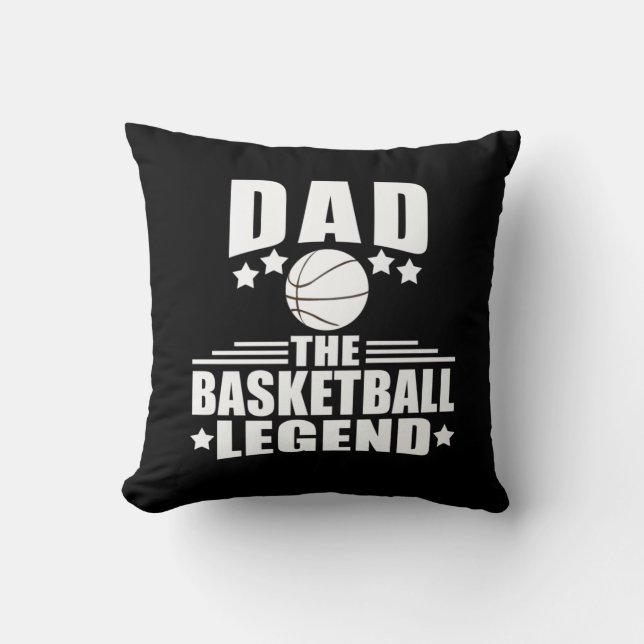 Basketball Dad Throw Pillow (Front)