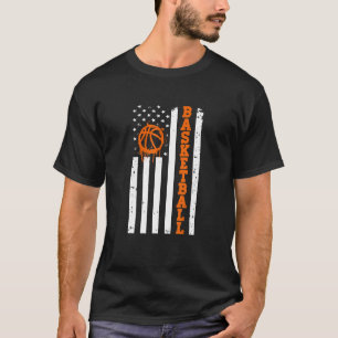 Basketball Dad USA Flag Basketball For Father's Da T-Shirt