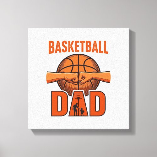 Basketball Dad Vintage Engraving Shirt Design_1 Canvas Print