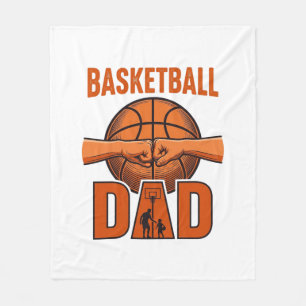 Basketball Dad Vintage Engraving Shirt Design_1 Fleece Blanket
