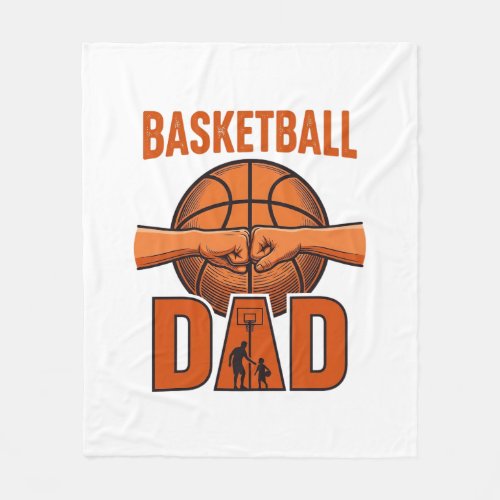 Basketball Dad Vintage Engraving Shirt Design_1 Fleece Blanket