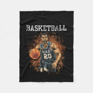 Basketball Dad Vintage  Fleece Blanket
