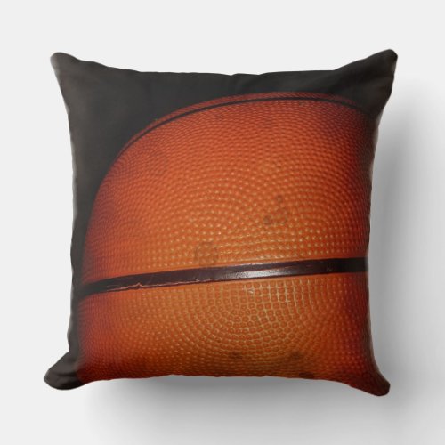 Basketball Damaged Photo Effect Throw Pillow