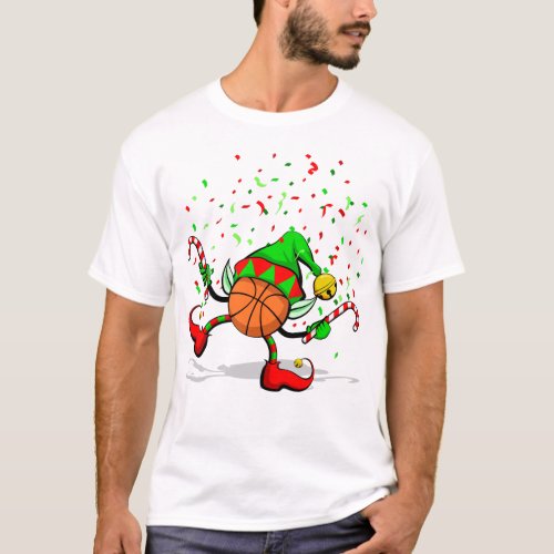 Basketball Dancing Christmas Elf T_Shirt