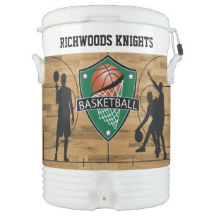 Basketball Dark Green School / Team Name Beverage Cooler