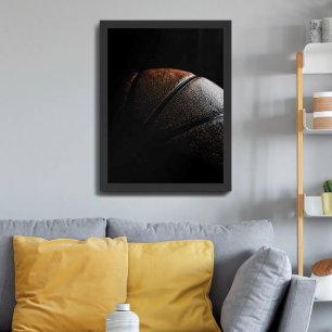 Basketball Dark Textured Minimalist Poster