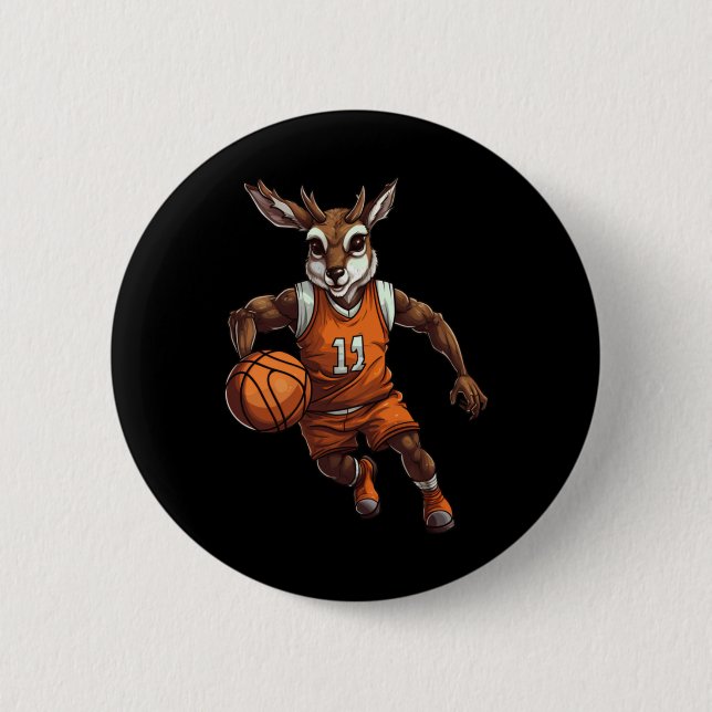 Basketball Deer  Button (Front)