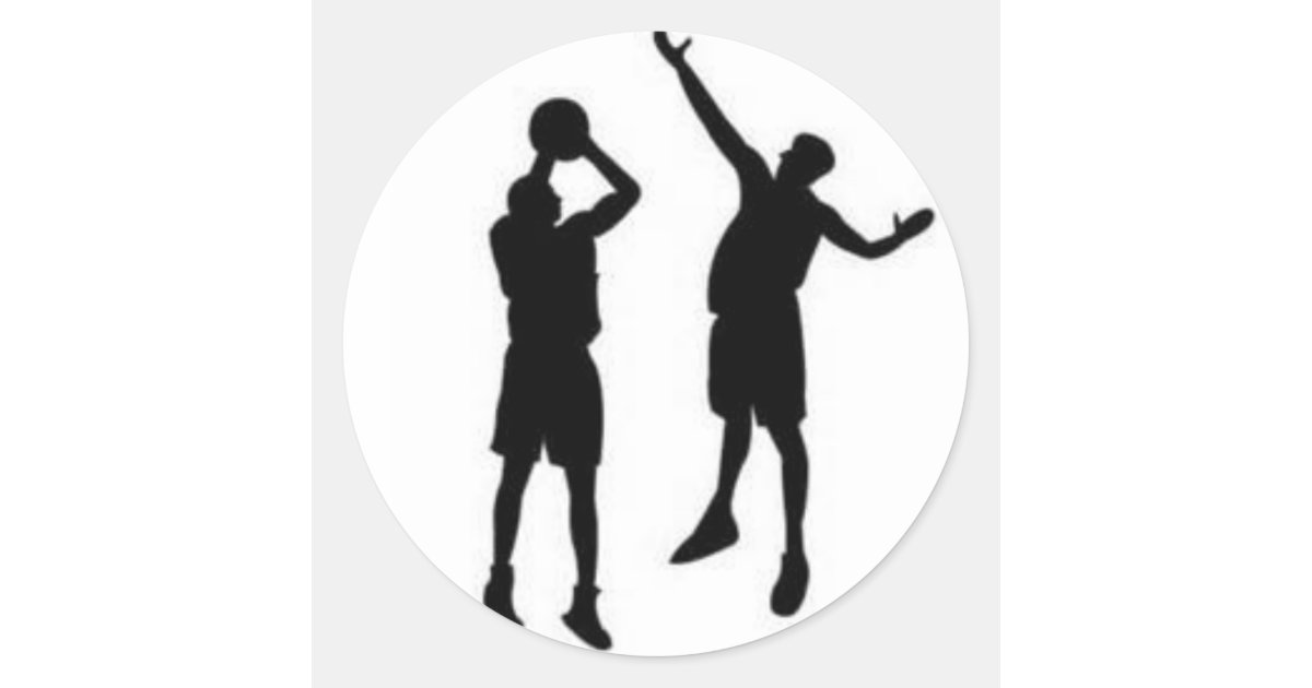 Basketball Defense Classic Round Sticker Zazzle