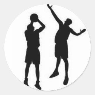 Basketball Defense Classic Round Sticker
