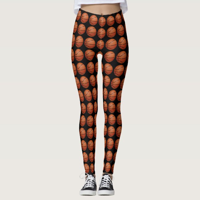 Basketball Design All-Over Print Leggings (Front)