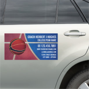 Basketball Design, Basketball Player, Coach, Car Magnet